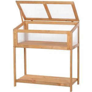 Tuintoppers Verhoogde Kweekbak met Kas Deksel Eikenlook 79 x 38 x 86 cm