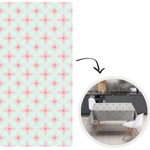 Tafelkleed - Tafellaken - 150x300 cm - Bloemen - Sterren - Winter - Design - Binnen en Buiten