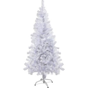 Kunstkerstboom, 120/150/180 cm, met houder van ijzer, pvc-materiaal, 120 cm, 200 tips, wit