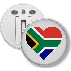 Button Met Clip - Hart Vlag Zuid Afrika