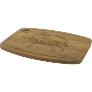 Bamdura Bamboe Snijplank - 'Krab Gravering'  - Borrelplank - Tapasplank