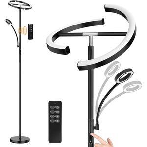 KAKA Vloerlamp - dimbaar - multifunctioneel - zwart