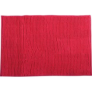 MSV Badkamerkleed/badmat/toilet - voor op de vloer - fuchsia roze - 60 x 90 cm - microvezel - anti-slip