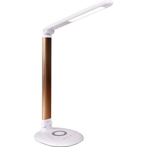 Polux® - LED Bureaulamp - Leeslamp - Dimbaar - Opvouwbaar - 6W - Instelbare Kleurtemperatuur - 3000K-6000K – Warm en wit licht – Wit/Rose goud