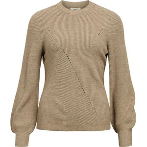 Object Trui Objditte Re Knit Pullover Noos 23044621 Desert Taupe/melange Dames