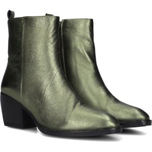 Notre-V Ki4563 Enkellaarsjes - Enkelboots met rits - Dames - Groen - Maat 37