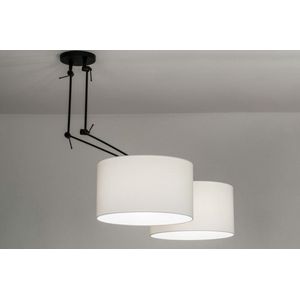 Lumidora Hanglamp 30802 - 2 Lichts - E27 - Zwart - Wit - Metaal
