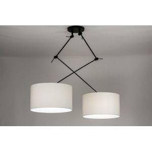 Lumidora Hanglamp 30802 - 2 Lichts - E27 - Zwart - Wit - Metaal