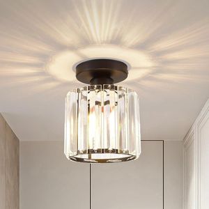 Kroonluchter - Kristallen plafondlamp, mini plafondverlichting met half ingebouwde montage, moderne kristallen LED, verchroomd, voor keuken, eetkamer, hal, balkon, veranda, 12 x 6,69 inch