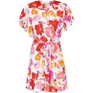 Playsuit Bloemenprint - Roze Rood - maat L