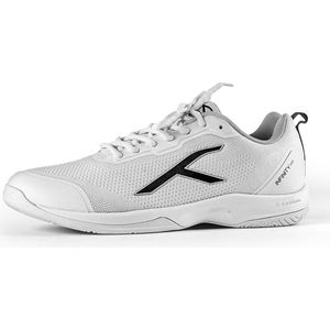 HUNDRED Infinity Pro Non-Marking Professionele Badminton Schoen voor Heren (Wit/Zwart, EU 44/UK 10/US 11) | Materiaal: Polyester/Mesh | Geschikt voor Zaaltennis/Squash/Tafeltennis/Basketbal & Padel