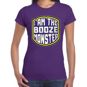 Halloween Halloween I am the booze monster/ drankmonster verkleed t-shirt paars voor dames - horror shirt / kleding / kostuum S