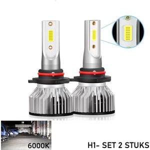 H1 LED lamp 18000 Lumen 6000k Helder Wit (set 2 stuks) incl CANbus EMC CHip Ultra-bright Wit, COB CHIP 72 Watt Motor - Auto - Scooter - Motor - Dimlicht - Grootlicht - Koplampen - Autolamp - Autolampen - CANbus adapter 12V