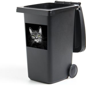 Container sticker Huisdieren - Kat - Dieren - Zwart - Wit - 40x40 cm - Kliko sticker