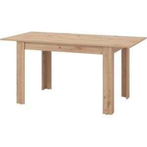 Vente-unique Uitschuifbare eettafel voor 4 tot 6 personen - Lichte houtlook - VENOLA L 160 cm x H 76.2 cm x D 80 cm