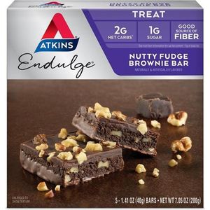 Atkins | Endulge | Nutty Fudge Brownie Bar | Doos | 5 x 40g