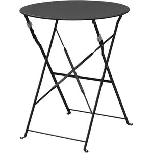 Bolero ronde stalen opklapbare tafel zwart 59.5cm
