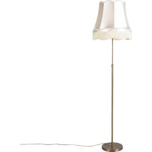 QAZQA parte fl - Landelijke Vloerlamp | Staande Lamp met kap - 1 lichts - H 1800 mm - Crème - Woonkamer | Slaapkamer | Keuken