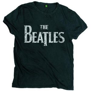 The Beatles - Drop T Logo Vintage Heren T-shirt - S - Zwart