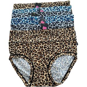 Dames slips hoge taille 6 pack met panterprint XXL