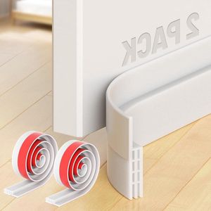 Deur Tochtstrip Tochtwerende TPE Deurafdichting Zelfklevend - Set van 2 stuks, 100cm x 5cm, Wit