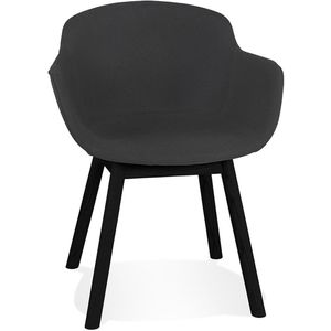 Alterego - LAMBIC - Stoel met armleuningen - Zwart - 59x54x80 cm