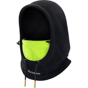 Skimasker, bivakmuts voor dames en heren, winddicht, warm hoofddeksel voor fiets, motorfiets, outdoor, zwart/groen, zwart groen