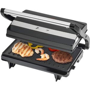 Sandwichmaker - Panini Contactgrill Met Antiaanbaklaag - 750W - Zwart - Compact & Krachtig Voor Perfecte Tosti’s En Panini’s