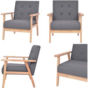 vidaXL Fauteuil stof donkergrijs - Fauteuil - Fauteuils - Armstoel - Armstoelen
