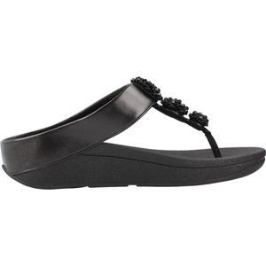 Fitflop Fino Beadie Metallic Sandalen Zwart EU 39 Vrouw