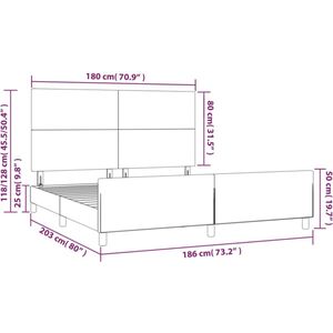 VidaXL Bedframe Hoofdeinde Stof Donkergrijs 180x200 cm