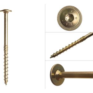 Wovar Tellerkopschroeven Geel Verzinkt 10.0 x 100 mm Torx 40 | Doos a 50 stuks