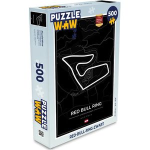 Puzzel F1 - Racebaan - Red Bull Ring - Oostenrijk - Circuit - Zwart - Legpuzzel - Puzzel 500 stukjes