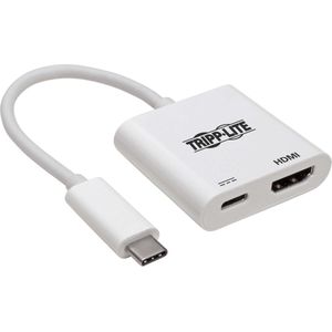 Tripp-Lite U444-06N-H4K6WC USB 3.1 Gen 1 USB-C Adapter, 4K @ 60Hz - HDMI with PD Charging, Thunderbolt 3 Compatible, White TrippLite