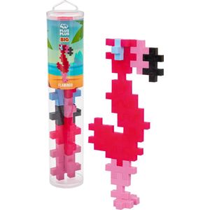 Plus-Plus - BIG Animal Tube - Flamingo - Constructiespeelgoed - Set Met Bouwstenen - 15 Delige Bouwset - Bouwspeelgoed - Vanaf 3 Jaar