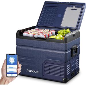 Compressor Koelbox Dual Zone Auto met WiFi-App Besturing en USB-aansluiting - 47 Liter, 12/24 V en 100-240 V, Tot -20°C - Voor Auto, Vrachtwagen, Boot, Camper, Camping