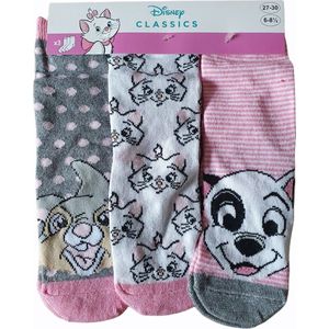 Disney -sokken Disney Classic- Bambi - Marie - 101 dalmatiers - 3 paar - meisjes- maat 23/26