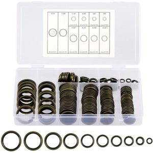 150 stuks hydraulische afdichtringen met rubberen lip assortiment 10 maten M6-M24 oliering aftapschroefafdichting olieaftapschroef afdichtring bonded seal afdichtring afdichtingsringen