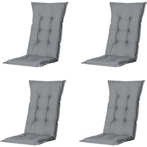 Madison - Tuinkussens Hoge Rug Basic Grey - 123x50 - Grijs - 4 Stuks