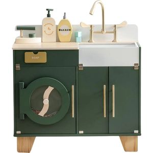 Speelgoed Wasmachine - Kinder Wasmachine - Speelset - Educatief & Decoratief - Rollenspel - Kinderkamer - Multifunctioneel - Met Accessoires - Groen
