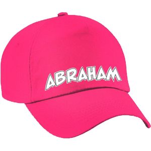 Bellatio Decorations Cadeau pet/cap voor heren - Abraham - roze - vijftig/50 jaar - verjaardag