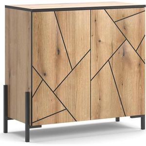 Moderne Eiken Sideboard met 2 Deuren en 4 Vakken - 84 x 80,1 cm