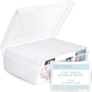 Selbro ® 4 x 6 foto-opbergdozen met 16 binnenfotohoesjes voor 1600 foto's
