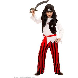 Widmann - Piraat & Viking Kostuum - Piraat Graaischat Kind - Jongen - Rood, Zwart, Wit / Beige - Maat 164 - Carnavalskleding - Verkleedkleding