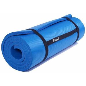 Tresko  Fitnessmat - 185x60 cm - 1,5 cm dik - Blauw