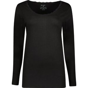 Gino Santi Dames Thermo Shirt lace Lange Mouw Zwart | Maat XL