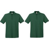 2-Pack maat XL donkergroen polo shirt premium van katoen voor heren - Polo t-shirts voor heren