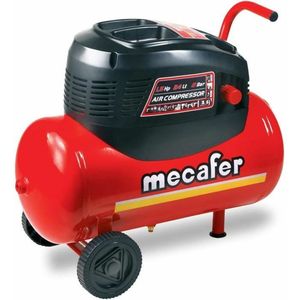 MECAFER compressor - 24L 1,5PK zonder olie + slang en blaaspistool