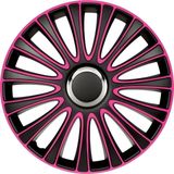 AutoStyle 4-Delige Wieldoppenset LeMans 15-inch zwart/roze