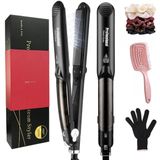 Steampod - Stoom Stijltang & Krultang - 2-in-1 Stoomtechnologie - Stijltang - krultang - Stoomstijltang - Stoom stijltang - Inclusief Kam, Scrunchy Set (5 Stuks) en Hittebestendige Handschoen